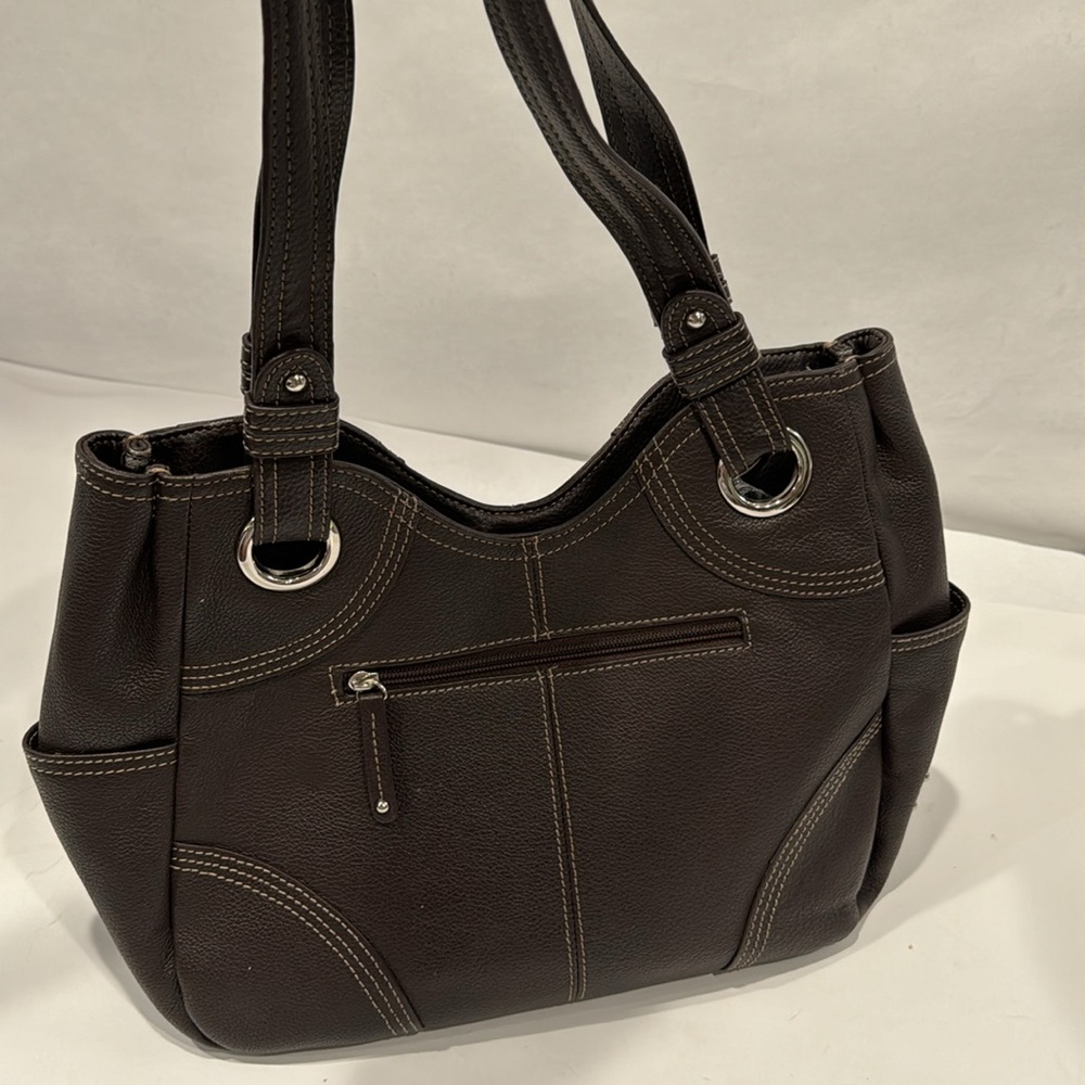 Tignanello Brown Leather Shoulder purse - Picture 2 of 8